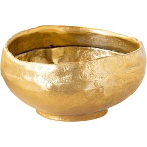 Free Form Bowl, Gold Tone 6.5 x 3.54 Inches Iron Decorative Bowl