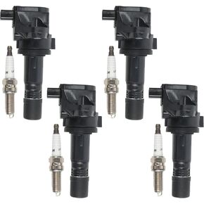 4PCS UF672 Ignition Coils + 4PCS 97390 Iridium Spark Plugs Ignition Coils Pack Fits for 2012-2015 Civic, 2013-2015 ILX 1.8L 2.0L, Coil Pack Set