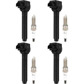 ECCPP UF814 4 ignition coils wilth 4 iridium Spark Plugs,for Mitsubishi Outlander 2.4L 2014 2015 2016 2017 UF814 C-911, 49114