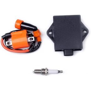 New Ignition Coil CDI Spark Plug Compatible with Arctic Cat 250 350 1998-2005 SUZUKI Quadrunner 250 1988-2002 Quadrunner 4WD 1987-1993 King Quad 300 1995-2002 Replace 3530-024 3530-011