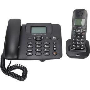 ASHATA Expandable Corded Cordless Phone System Compatible with DTMF, 3 Way Calling/Caller ID/Call Waiting, 1 Handsets, Black