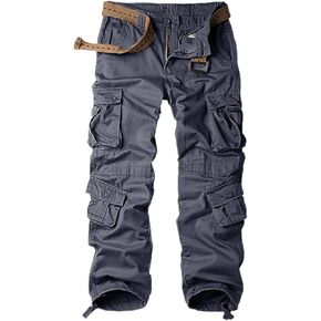 Men's Classic Casual Pants Heavy Cotton Cargo Work Trousers Military Army Combat Hiking Pant Multi Pockets