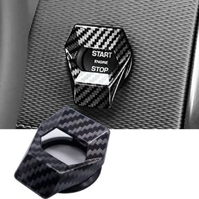 Car Engine Start Stop Push Button Switch Cover Sticker Protection Carbon Fiber Universal Auto Accessories Decorative Interior