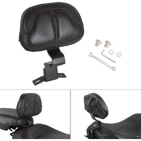 Black Front Driver Rider Backrest With Bakcrest Pad Compatible With For Touring CVO Street Glide Road King Road Glide Electra Glide Ultra Limited 2009-2024,Orange Stitching