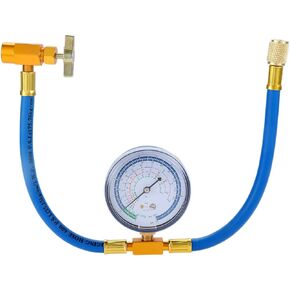 R134A AC Refrigerant Recharge Hose, with 70 mm Gauge and 1/2" Female Freon Can Tap for R12 R22 Port, for Auto or Air Conditioner and Refrigerator Refrigerant System