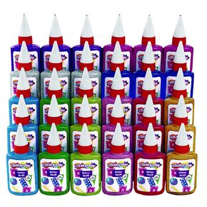Colorations Non-Toxic Glitter Glue Goo, Classroom Pack of 30 bottles, 1.69 oz. ea, 10 Colors, Arts & Crafts, Kids, Slime, Easy Squeeze Bottles, School, Party Favors, Give Always, Slime