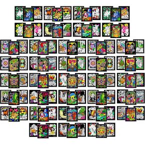 Bulk Pack of 108 Fuzzy Velvet Coloring Posters (2 Each of 54 Unique Coloring Posters) - Great for Schools, Assisted Living Facilities, Rehab Centers, Hospitals, Retirement Homes [All Ages Fun]