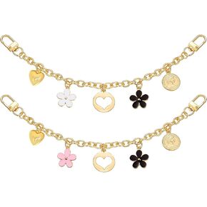 HOSBY 2 Pcs Bag Charms for Handbags, Women's Flower Bag Chains Pendant Accessories for Wallet Purse Shoulder Bag Decorations