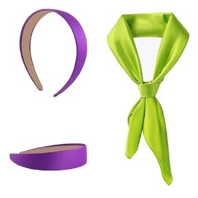 Santoy Purple Headband and Green Scarf Headband Costume for Women, Halloween,Adult Costume Accessories,Party Cosplay Set