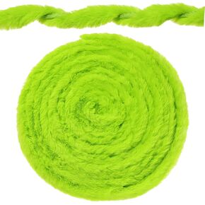 Christmas Faux Fur Ribbon Trim Winter Xmas Tree Winding Garland Artificial Furry Stripe Accessory Holiday Faux Fur Fabric Roll Garland for Xmas Party Sewing Costume Trimming (White, 3 Inch x 60 Ft)