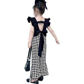 Baby Girls Two Pieces Outfit Set Sleeveless Ruffle Crop Top Backless Bloomers Set Size 12M-5T