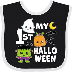 inktastic My 1st Halloween with Ghost Monster and Pumpkin Baby Bib