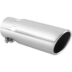 Black Exhaust tip - 2.5 Inch Inlet Bolt on Design- Black Coated Stainless Steel Car Muffler Tips 2.5" ID x 3"OD x 8.5"L