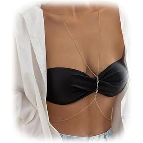 Simple Bikini Rhionestone Bra Body Chain Summer Beach Crystal Harness Body Chain Rave Waist Body Chain Jewelry for Women