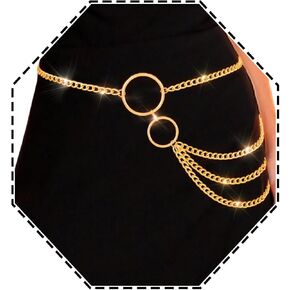 Layered Waist Chain Belt Gold Link Belt Chains Party Belly Body Accessories for Women