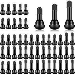 Tottist 100 Pieces TR412 TR413 TR414 Tire Valve Stems Rubber Black Rubber Snap-in Valves,Tubeless Valve Stems Suit for 0.453 inch Rim Holes on Standard Vehicle Tires