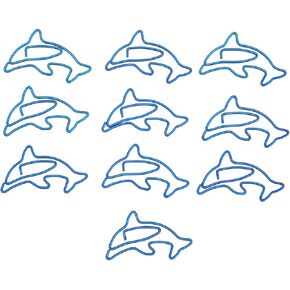 100Pcs Paper Clips, Dolphin Shaped Paper Clip Memo Note Clips Bookmark Clips Cute Paper Clips School Office Supplies