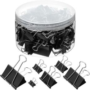 Mr. Pen- Binder Clips, 120 pcs, Assorted Sizes, Black Binder Clips Assorted Sizes, Binder Clips Medium, Small Binder Clips, Clips Office Supplies, Paper Clips, Binder Clips Small