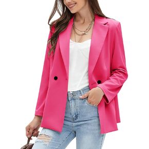 EXLURA Women's Casual Long Blazers Business Long Sleeve Loose Fit Work Office Suit Jackets Blazer Fall Fashion 2024