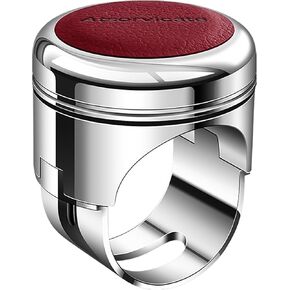 Car steering wheel knob spinner rotary suicide knob handle rotary ball metal power ball bearing knob truck forklift tractor lawn mower golf cart compatible with any steering wheel (red cowhide)