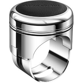 Car steering wheel knob spinner rotary suicide knob handle rotary ball metal power ball bearing knob truck forklift tractor lawn mower golf cart compatible with any steering wheel (red cowhide) in Saudi Arabia