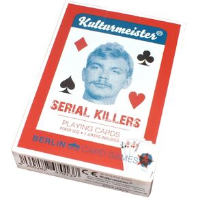 Kulturmeister - أوراق لعب Serial Killer - لعبة بطاقات بحجم البوكر، لعبة بطاقة Psycho Killer، مجموعة أوراق لعب البوكر الاحترافية، أوراق لعب مع موضوع Serial Killers، بطاقة بوكر لليالي الألعاب