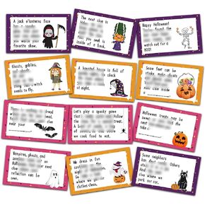 Halloween Party Games - MagicalParty Scavenger Treasure Hunt Clues Cards, Fall Halloween Game Cards With Witch & Pumpkin, Halloween Party Supplies Decorations(12 Cards With Colourful Envelopes)