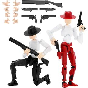 Titan 13 Action Figure, Cowboy Already Assembled Dummy 13 Action Figures for Boys, 2-Pack 5.4 inches T Lucky 13 Action Figure, Figura de acción t13, Brown & Blue