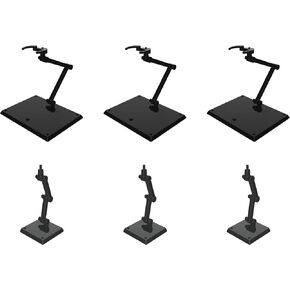 SPARKSTOY Dual Size Action Figure Stand 1PK(3 Pieces, 6 Stands), Manual Detachable Exclusive Axis System Doll Stand, 340° Angle Universal 3mm Joint for Anime Flight Stand (Color - Black)