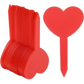 HARFINGTON 100pcs Plastic Plant Labels 3.26" x 1.97" Reusable Waterproof & Sun-Proof Garden Tags for Nursery Potted Herbs Flowers, Red