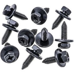 Rexka 10pcs M6-1.0 Tapping Screw Bolt for Jeep Dodge Ram Grand Cherokee Wrangler JK Dodge Ram - Convertible Top Mounting Plate/Fuel Filler Door/Headlight Mounting/Pickup Box