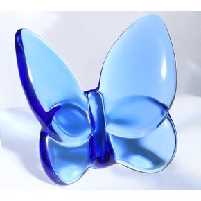 DUQGUHO Butterfly Gifts Decor Blue Butterflies Crystal Glass Figurines Flying Crystal Animal Collectible Desk Home Bedroom Office Decoration