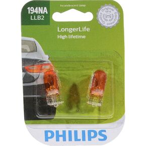 Philips automotive lighting 194NA LongerLife Miniature Bulb, 2 Pack,194NALLB2