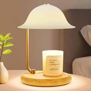 Candle Warmer Lamp with Dimmer & Timer, Electric Candle Lamp Warmer, Scented Candle Warmer for Home Decor Women Girls Room Decor - Christmas Gift for Mothers & Girlfriends, Wax Melt with 2 Bulbs