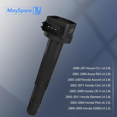 حزمة ملف إشعال MaySpare لـ 2.0L 2.4L - 2003-2007 Honda Accord، 2002-2011 Civic، 2002-2009 CRV، 2003-2011 Element، 2002-2006 Acura RSX يستبدل UF311 UF583 5C1382، حزمة من 4 in Saudi Arabia