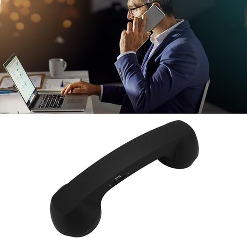 Wireless Retro Telephone Handset, Bluetooth Retro Phone with HD Speaker, Rechargeable, Radiation Proof, Wireless Mobile Phone Handset Receiver (Black) in Saudi Arabia
