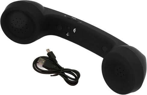 Wireless Retro Telephone Handset, Bluetooth Retro Phone with HD Speaker, Rechargeable, Radiation Proof, Wireless Mobile Phone Handset Receiver (Black) in Saudi Arabia