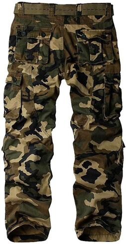 Men's Classic Casual Pants Heavy Cotton Cargo Work Trousers Military Army Combat Hiking Pant Multi Pockets in Kuwait