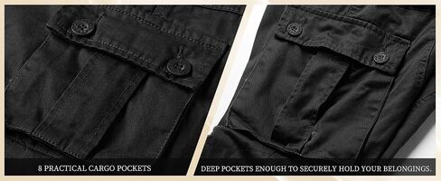 Men's Classic Casual Pants Heavy Cotton Cargo Work Trousers Military Army Combat Hiking Pant Multi Pockets in Kuwait