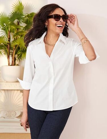 HOTOUCH Womens Dress Shirts Ladies Long Sleeve Button Down Shirts Slim Fit Collared Blouses for Work Office in Kuwait