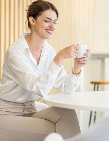 HOTOUCH Womens Dress Shirts Ladies Long Sleeve Button Down Shirts Slim Fit Collared Blouses for Work Office in Kuwait