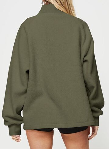 BLENCOT Women's Oversized Half Zip Long Sleeve Sweatshirt Casual Quarter Zipper Winter Fleece Pullover Tops with Pockets in Saudi Arabia