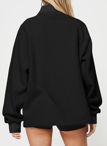 BLENCOT Women's Oversized Half Zip Long Sleeve Sweatshirt Casual Quarter Zipper Winter Fleece Pullover Tops with Pockets in Saudi Arabia
