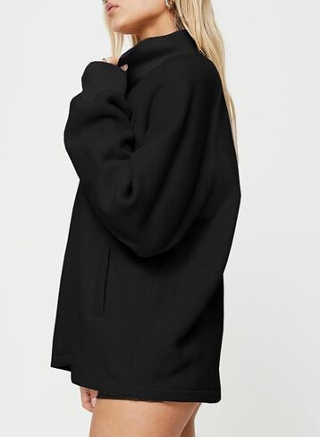 BLENCOT Women's Oversized Half Zip Long Sleeve Sweatshirt Casual Quarter Zipper Winter Fleece Pullover Tops with Pockets in Saudi Arabia