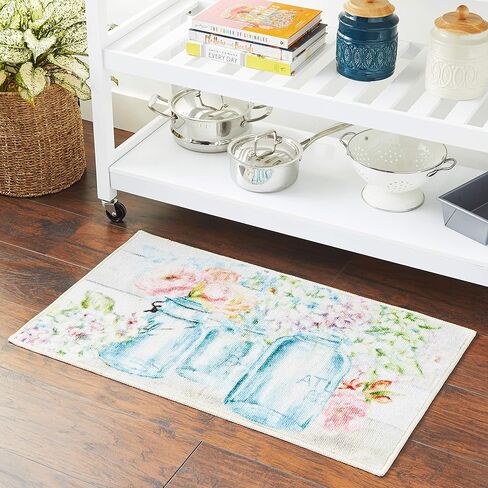 برومو ميلز الزهور الملونة في منطقة ماسون جار البساط للمطبخ، سجادة المدخل، غرفة المعيشة أو غرفة النوم، 1'8 بوصة × 2'10 بوصة، متعددة in Kuwait