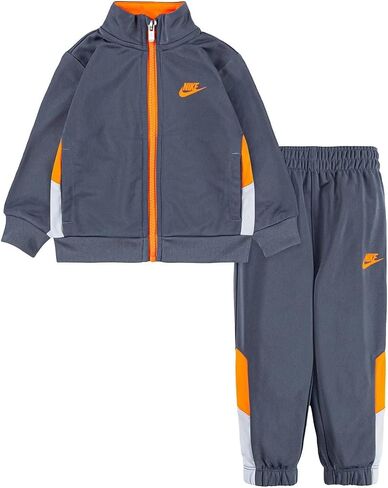 طقم جاكيت وسروال تريكو بسحاب كامل من Nike Little Boys مكون من قطعتين (رمادي (76H980-M19)/برتقالي، 3T) in Saudi Arabia