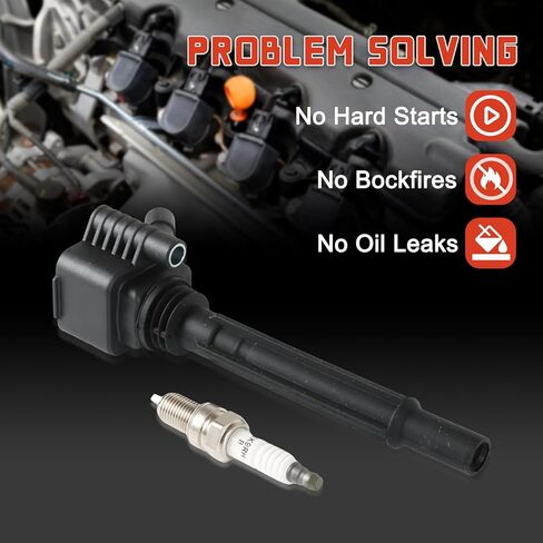 4 قطع UF673 ملفات الإشعال وشمعات الإشعال أطقم 93618 بديلة لـ 2013-2016 دودج دارت 1.4L 1368CC، 2012-2017 فيات 500 1.4L 1368CC in Kuwait