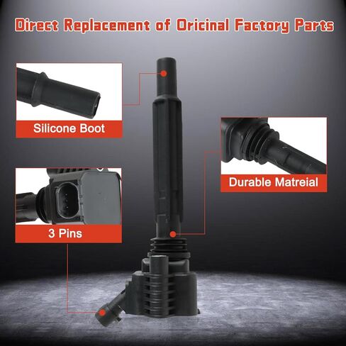 4 قطع UF673 ملفات الإشعال وشمعات الإشعال أطقم 93618 بديلة لـ 2013-2016 دودج دارت 1.4L 1368CC، 2012-2017 فيات 500 1.4L 1368CC in Kuwait