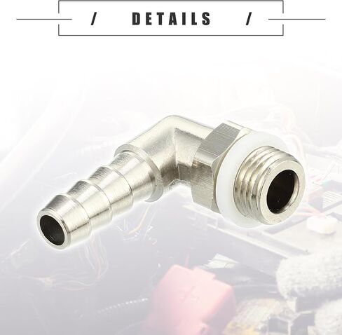 Motoforti Universal Car 90 Degree Brass Fitting Hose Adapter, Hose Fitting, 6mm 1/4" Barb to Male Metric M10x1, Durable, Brass, Silver Tone in Saudi Arabia