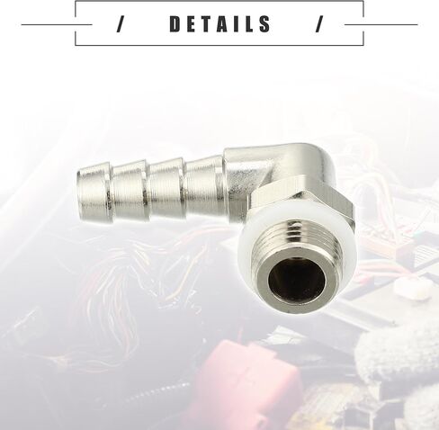 Motoforti Universal Car 90 Degree Brass Fitting Hose Adapter, Hose Fitting, 6mm 1/4" Barb to Male Metric M10x1, Durable, Brass, Silver Tone in Saudi Arabia